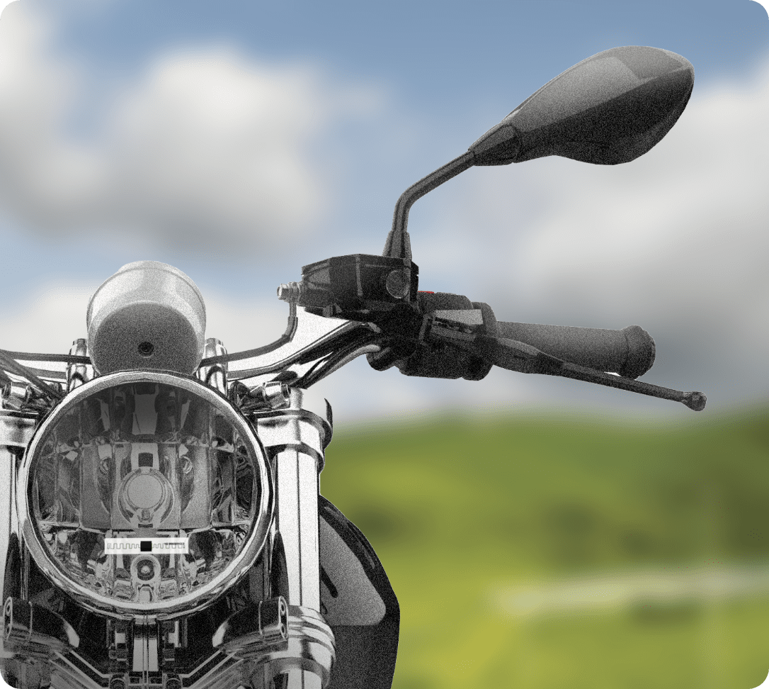 Toll Roads FasTrak transponder installed on a motorcycle