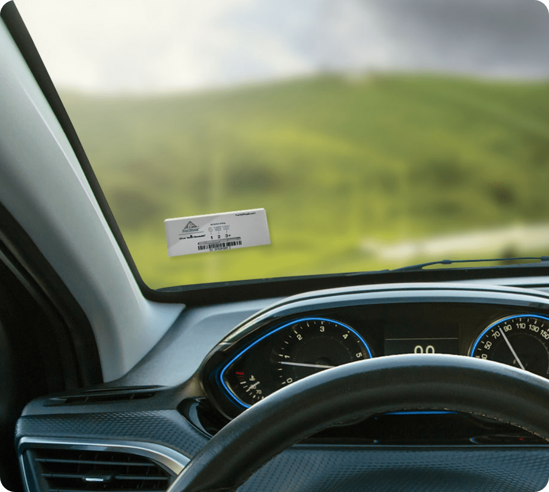FasTrak Switchable Transponder Installed on inside of windshield